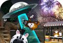 夏夜的公园与UFOlogo图