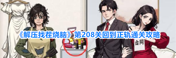 《解压找茬烧脑》第208关回到正轨通关攻略