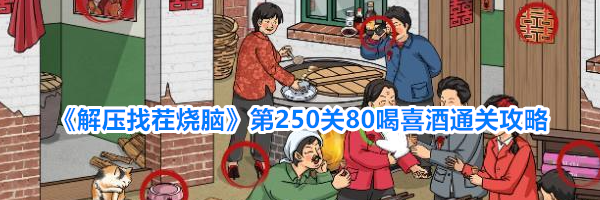 《解压找茬烧脑》第250关80喝喜酒通关攻略