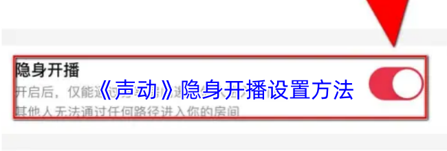 《声动》隐身开播设置方法