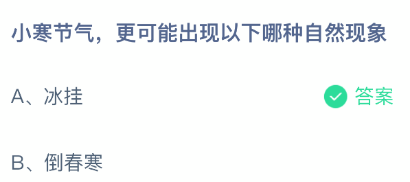小寒节气，更可能出现以下哪种自然现象