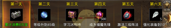 《原始传奇1.76》七日豪礼领取介绍